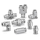 KQG2-F, Stainless Steel 316, (FDA Compliant) One-touch Fitting, Inch Size (UNF, NPT Threads)